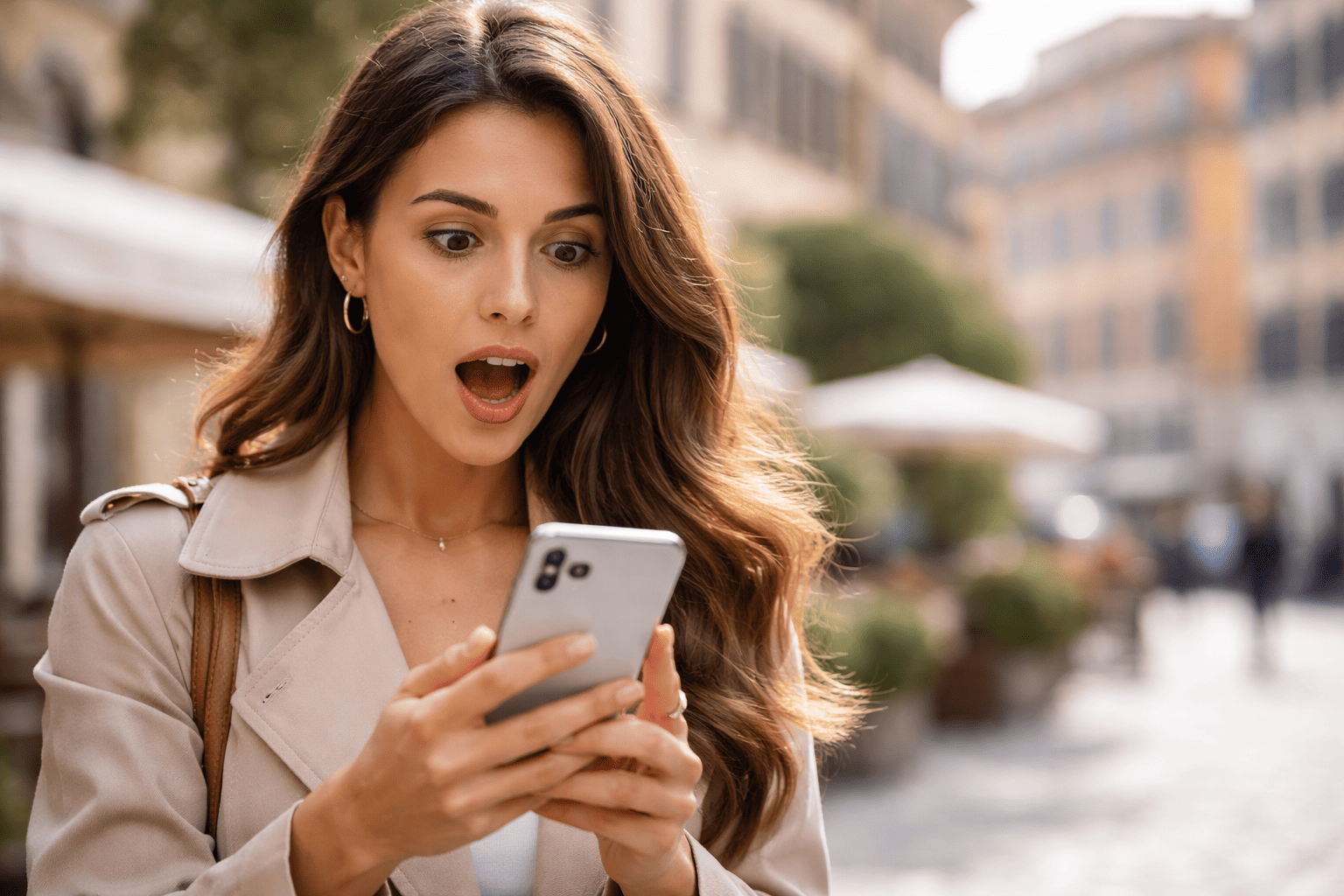 Écran de smartphone affichant une fausse application WhatsApp utilisée pour installer un logiciel espion en Italie